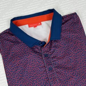 Redvanly Polo Shirt Mens 2XL Navy Orange Raindrop Stretch Performance Golf